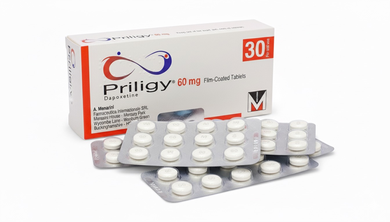 Priligy 60 mg 30 tablet ilaç kutusunun önden görünümü