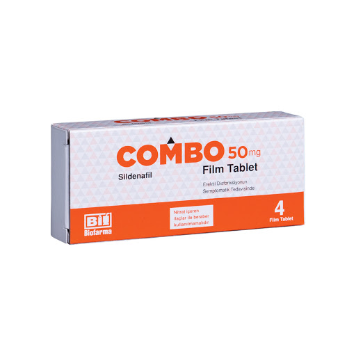 Combo 50 mg 4 film tablet ilaç kutusu ön görünümü