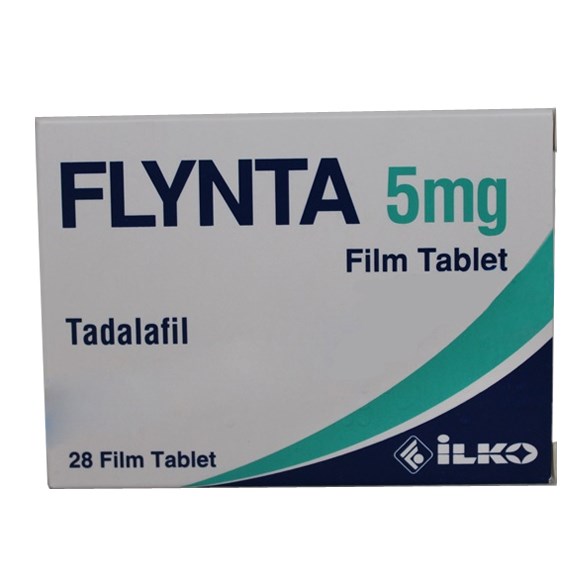 Flynta 5 mg 28 tablet ilaç kutusunun ön yüzü, ürün adı ve tablet dozu görünür şekilde