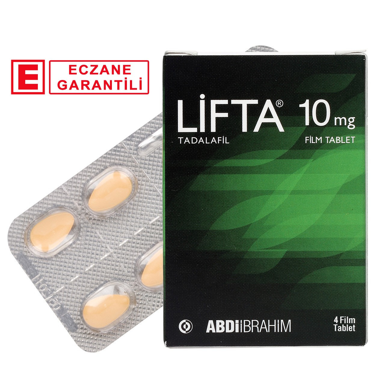 Lifta 10 mg tadalafil tablet ürün kutusunun önden görünümü