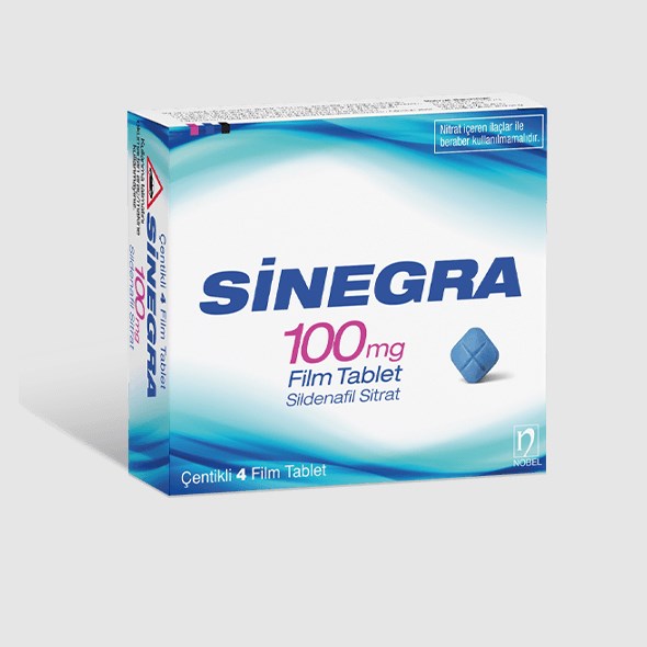 Sinegra 100 mg 4 film tablet ilaç kutusunun ön yüzü