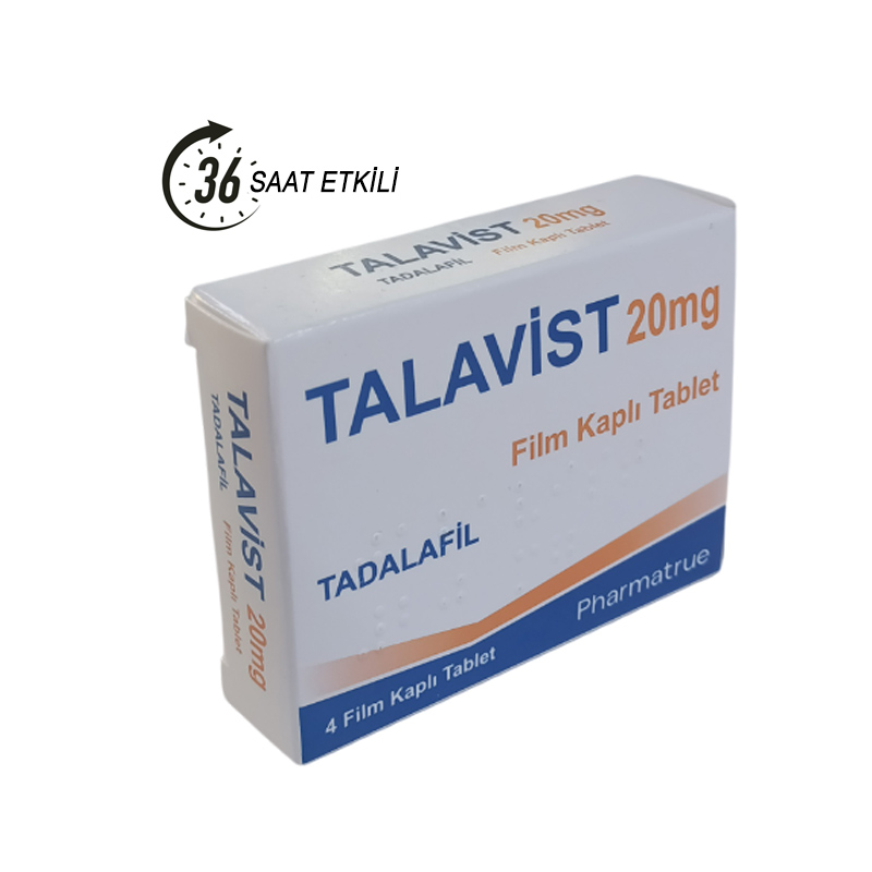 Talavist 20 mg 4 tabletlik ilaç kutusunun ön yüzü, ürün adı ve tablet dozu görünür şekilde